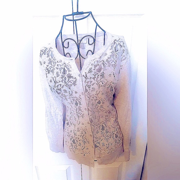 EUC Ann Taylor Loft Lace Cardigan. Small. - Picture 1 of 11
